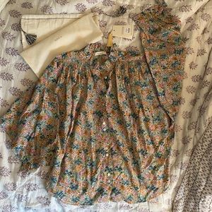 Doen Rose Top - size M - Floral NWT